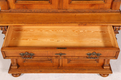 Edler Gründerzeit Vitrine um 1880 Schrank Antik Jugendstil Eiche Bücherregal