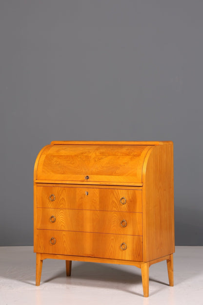 Mid Century Rollladen Sekretär echt Holz Büro Schrank Vintage Schreibkommode
