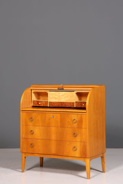 Mid Century Rollladen Sekretär echt Holz Büro Schrank Vintage Schreibkommode