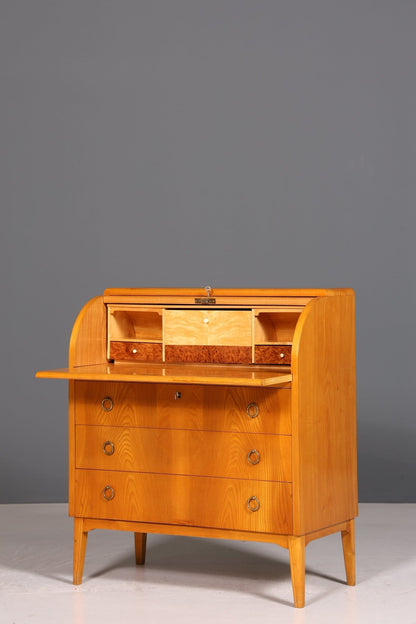 Mid Century Rollladen Sekretär echt Holz Büro Schrank Vintage Schreibkommode