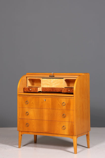 Mid Century Rollladen Sekretär echt Holz Büro Schrank Vintage Schreibkommode