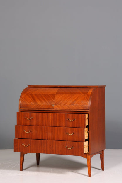 Mid Century Rollladen Sekretär von Bröderna Gustafssons Träindustri &quot;Made in Sweden&quot; Büro Schrank Schreibkommode 60s Schreibmöbel