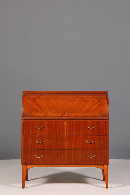 Mid Century Rollladen Sekretär von Bröderna Gustafssons Träindustri &quot;Made in Sweden&quot; Büro Schrank Schreibkommode 60s Schreibmöbel