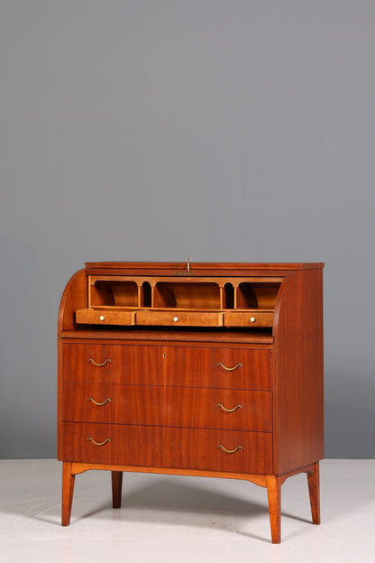 Mid Century Rollladen Sekretär von Bröderna Gustafssons Träindustri &quot;Made in Sweden&quot; Büro Schrank Schreibkommode 60s Schreibmöbel