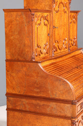 Beeindruckender Louis Philippe Sekretär Antik Rollladen Sekretär Schreibtisch Nussbaum Aufsatzsekretär