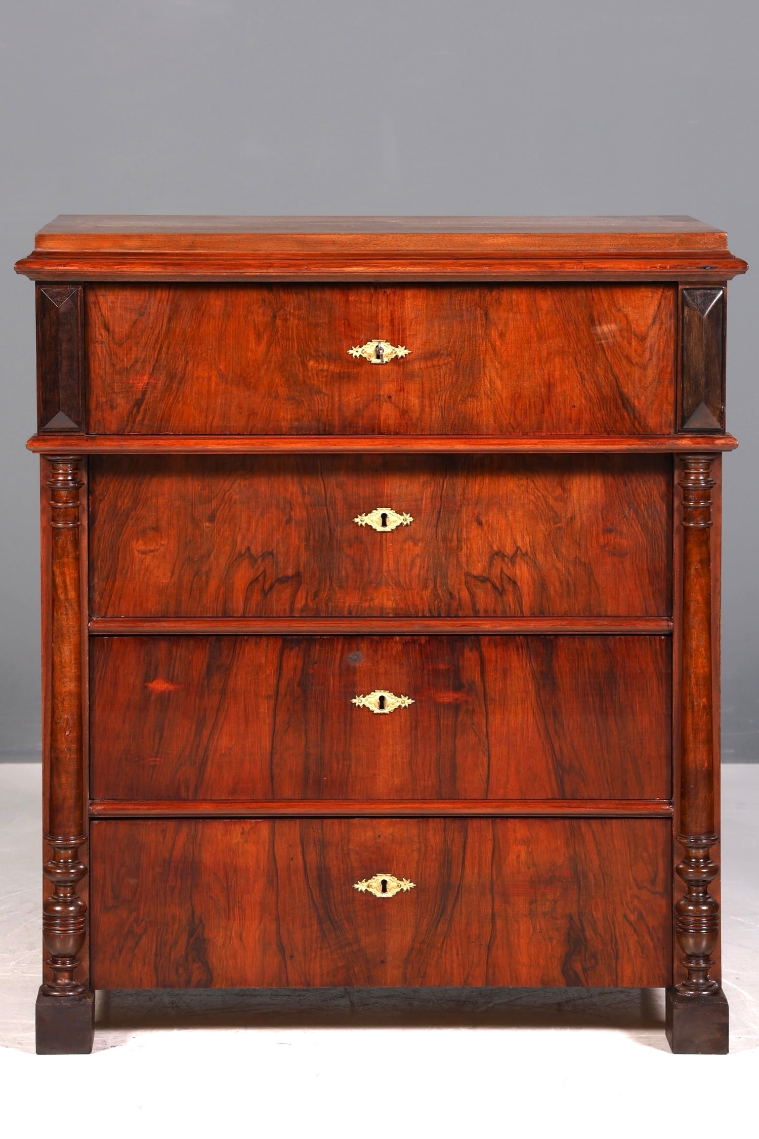 Edle Gründerzeit Kommode Louis Philippe Schubladen Kommode Vertiko Sideboard um 1880