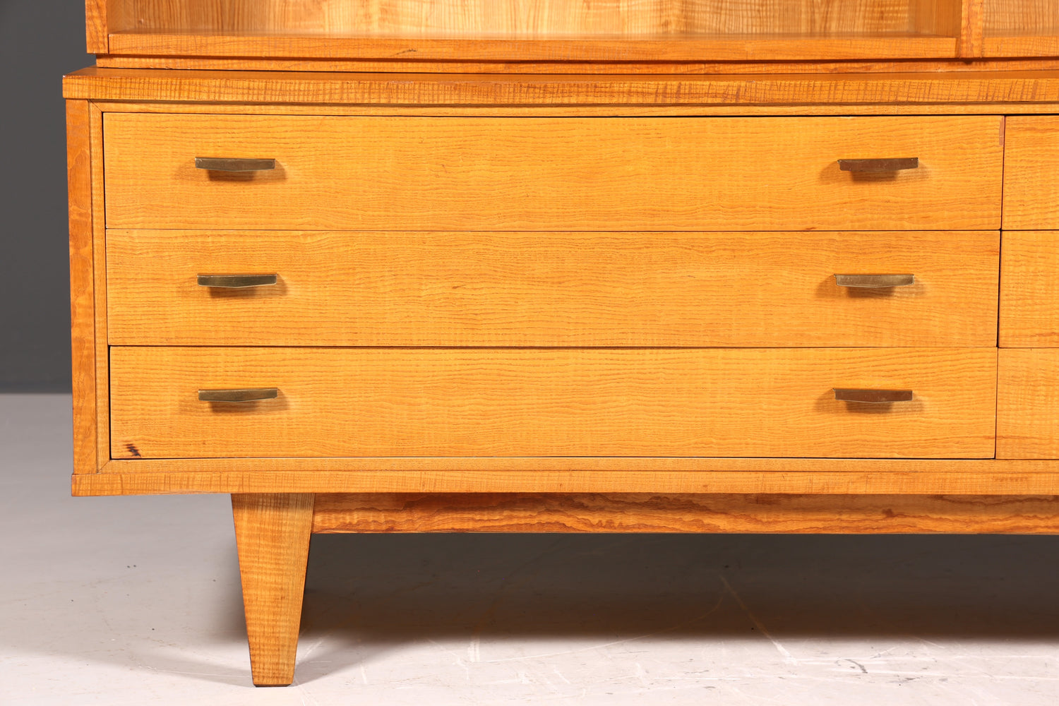 Wunderschöner XXL Mid Century Schrank Bücherregal Vintage Regal Bibliothek Holz Bookshelf