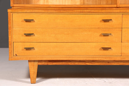 Wunderschöner XXL Mid Century Schrank Bücherregal Vintage Regal Bibliothek Holz Bookshelf