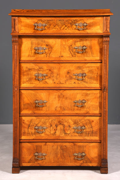 F898 Finish cm Wunderschöne Gründerzeit Kommode Jugendstil Vertiko Schubladenkommode Antik Wäschekommode