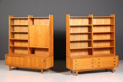 Wunderschöner XXL Mid Century Schrank Bücherregal Vintage Regal Bibliothek Holz Bookshelf