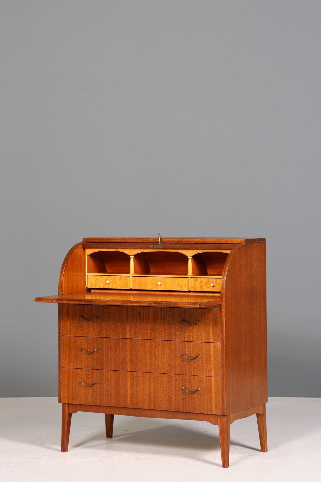 Stilvoller Mid Century Rollladen Sekretär Danish Design Büro Schrank Vintage Büro Kommode