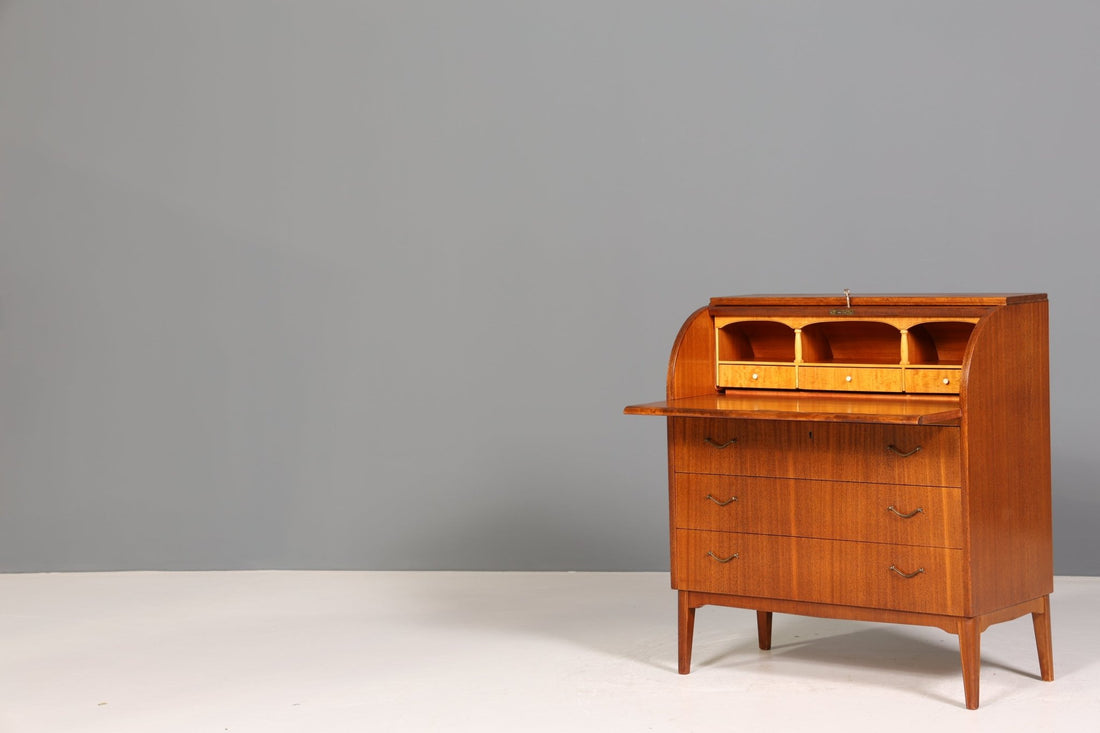 Stilvoller Mid Century Rollladen Sekretär Danish Design Büro Schrank Vintage Büro Kommode
