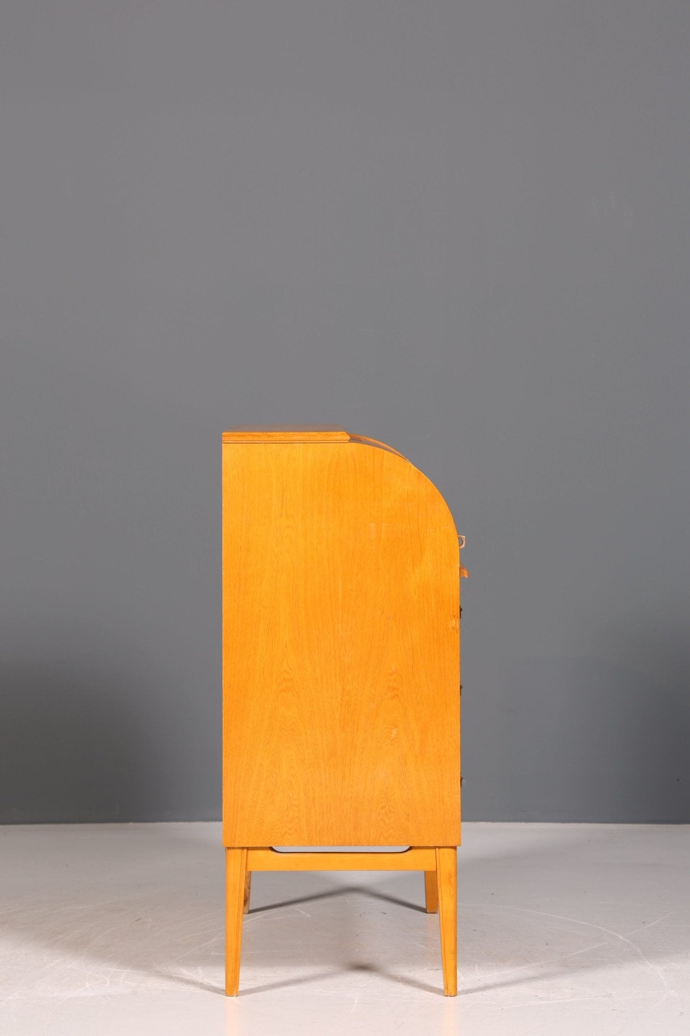 Stilvoller Mid Century Rollladen Sekretär echt Holz Büro Schrank Vintage Schreibkommode