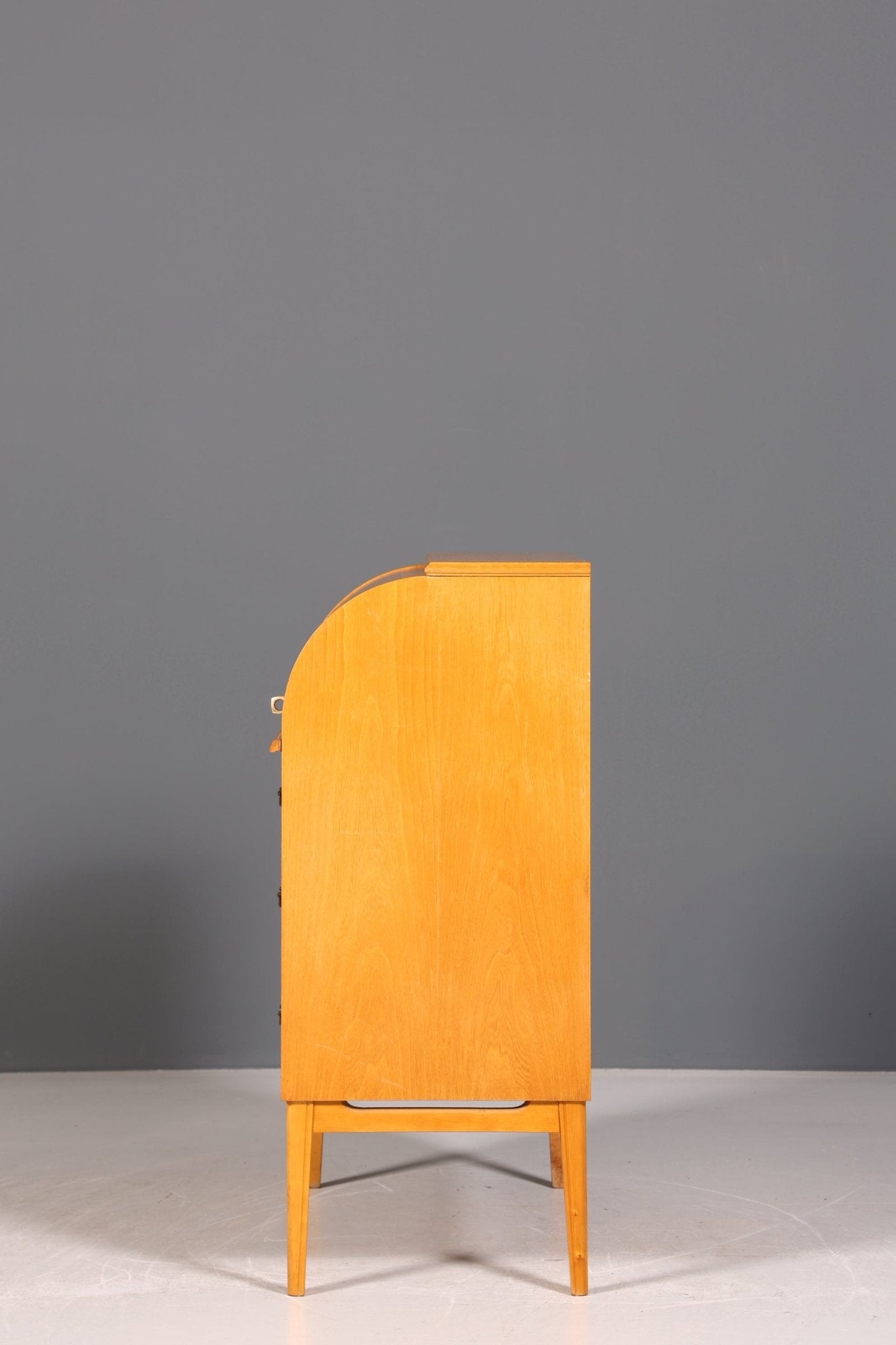 Stilvoller Mid Century Rollladen Sekretär echt Holz Büro Schrank Vintage Schreibkommode