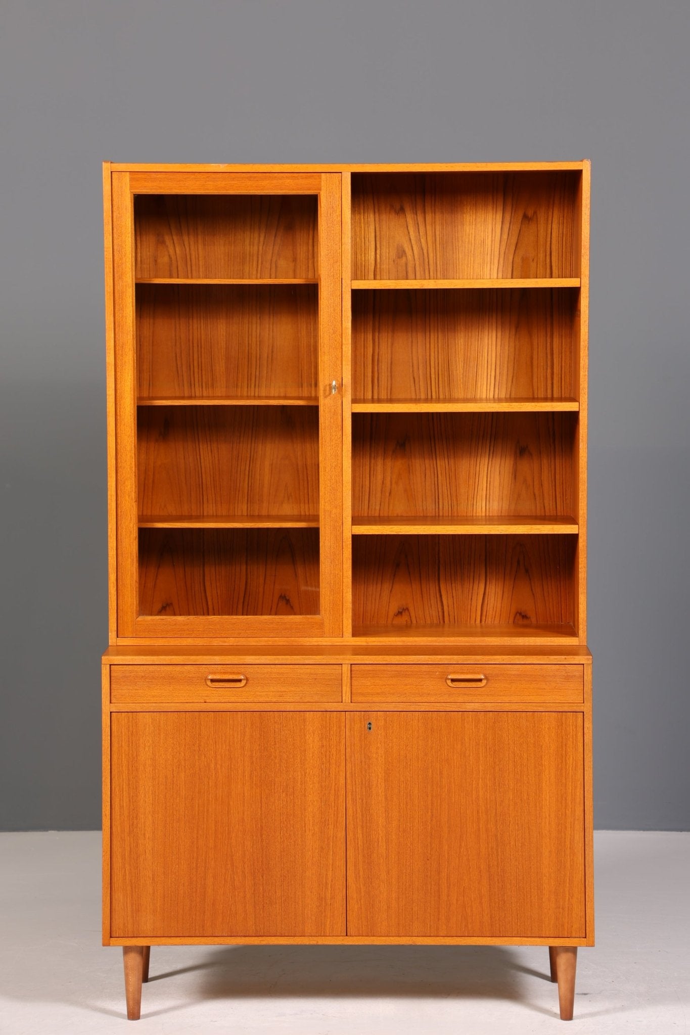 Wunderschöne Mid Century Vitrine Vintage Schrank Regal Retro Bücherregal Buchablage 60s