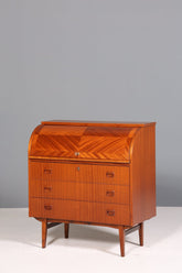 Wunderschöner Mid Century Rollladen Sekretär Danish Design Schreibtisch echt Holz  Schrank