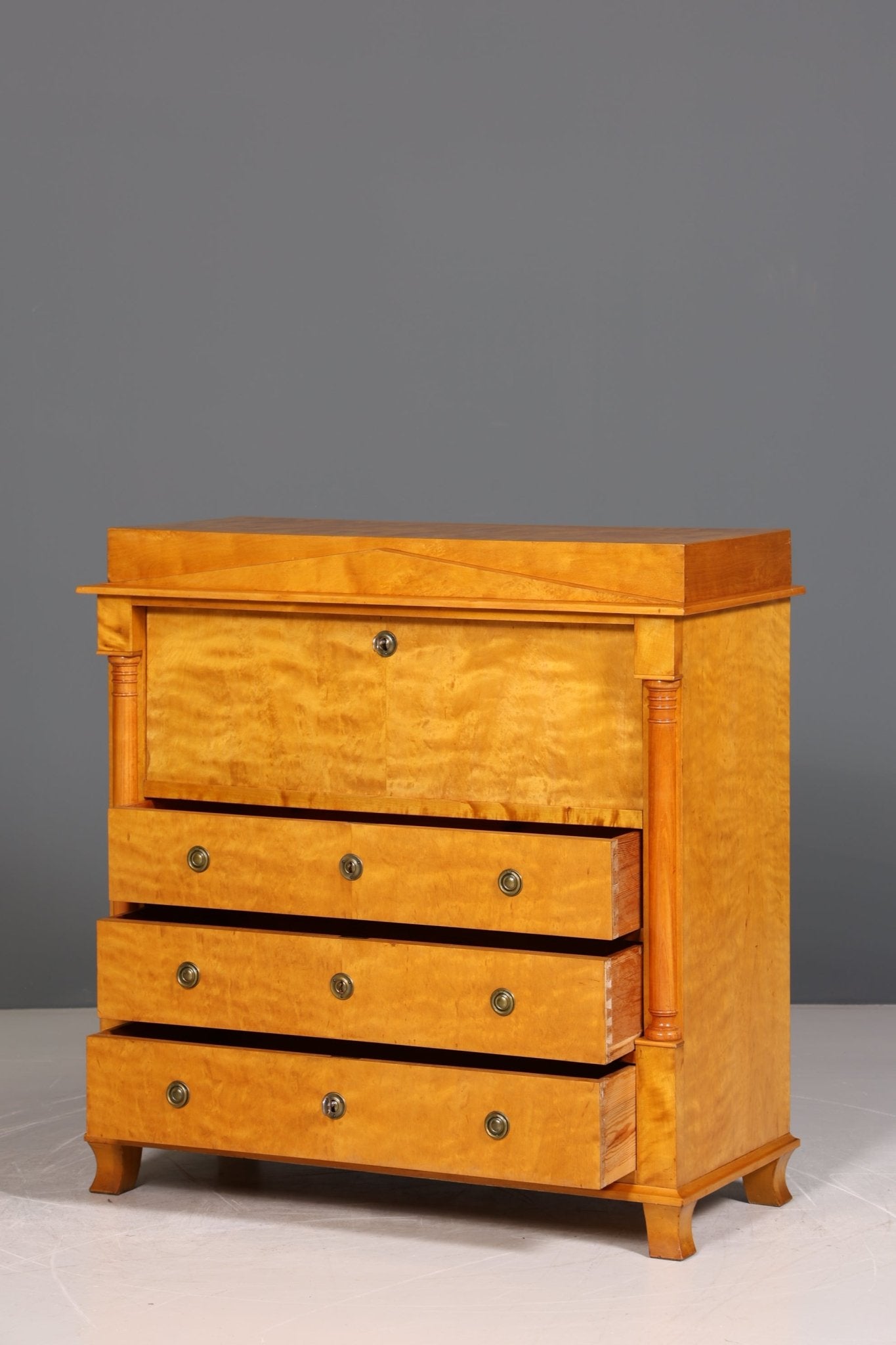 Wunderschöner Original Biedermeier Sekretär um 1860 Kommode Antik Bürokommode Englisch Säulen