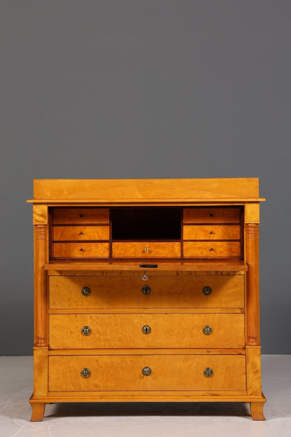 Wunderschöner Original Biedermeier Sekretär um 1860 Kommode Antik Bürokommode Englisch Säulen