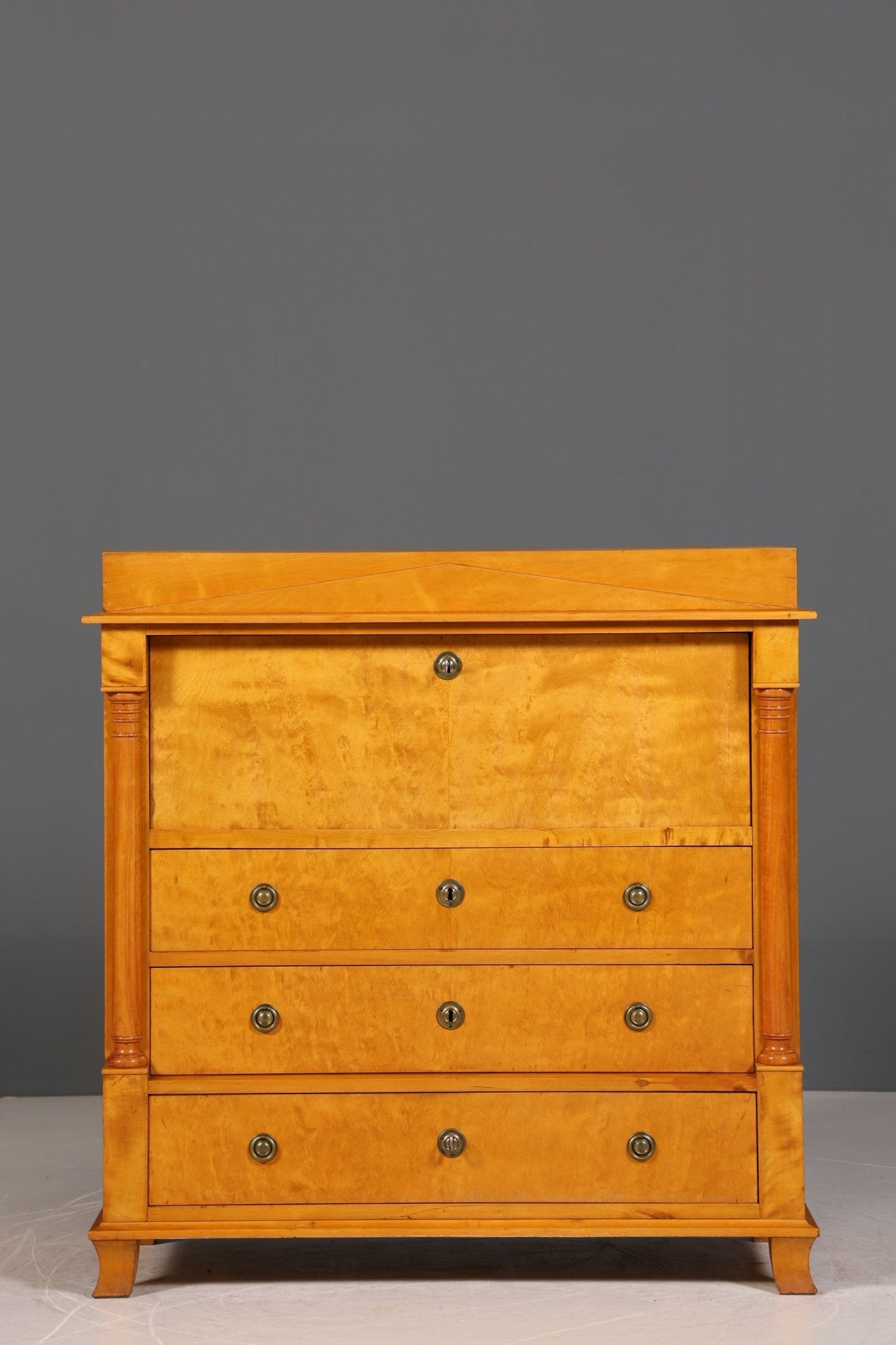 Wunderschöner Original Biedermeier Sekretär um 1860 Kommode Antik Bürokommode Englisch Säulen
